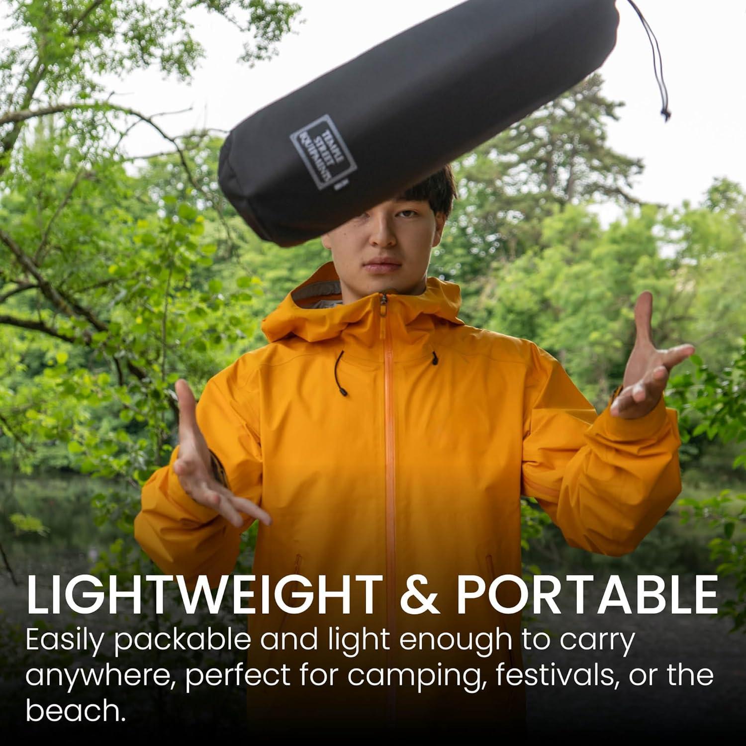 Silla de Camping Temple Street HC100 Plegable 1.45kg Negra