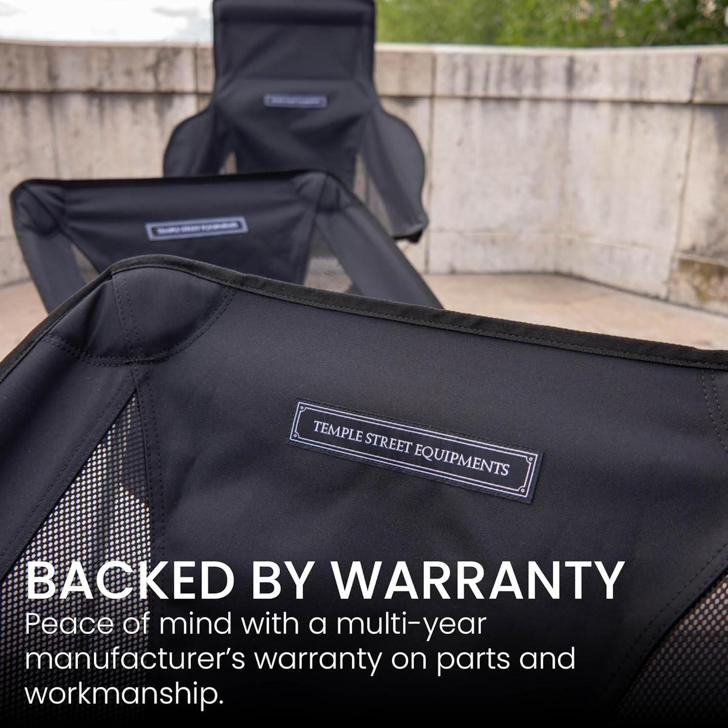 Silla de Camping Temple Street HC100 Plegable 1.45kg Negra