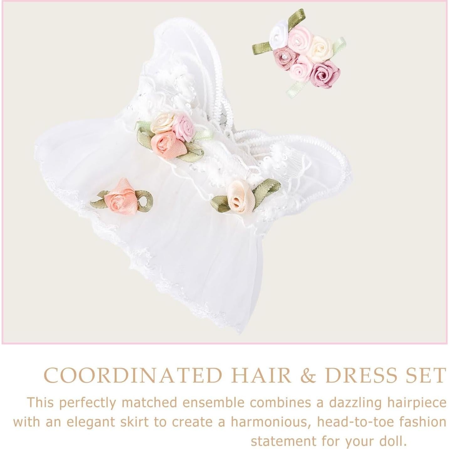 Conjunto de Ropa para Muñecas 15cm/17cm LB - Vestido Princesa Blanco