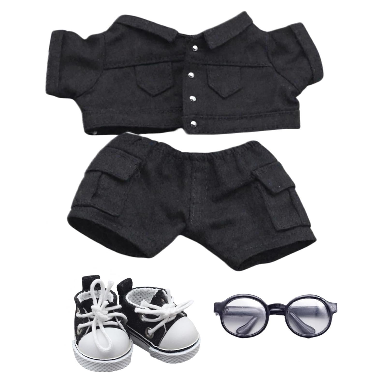 Ropa de muñeca de mezclilla LUDYHEVY para 15-17cm - Negro