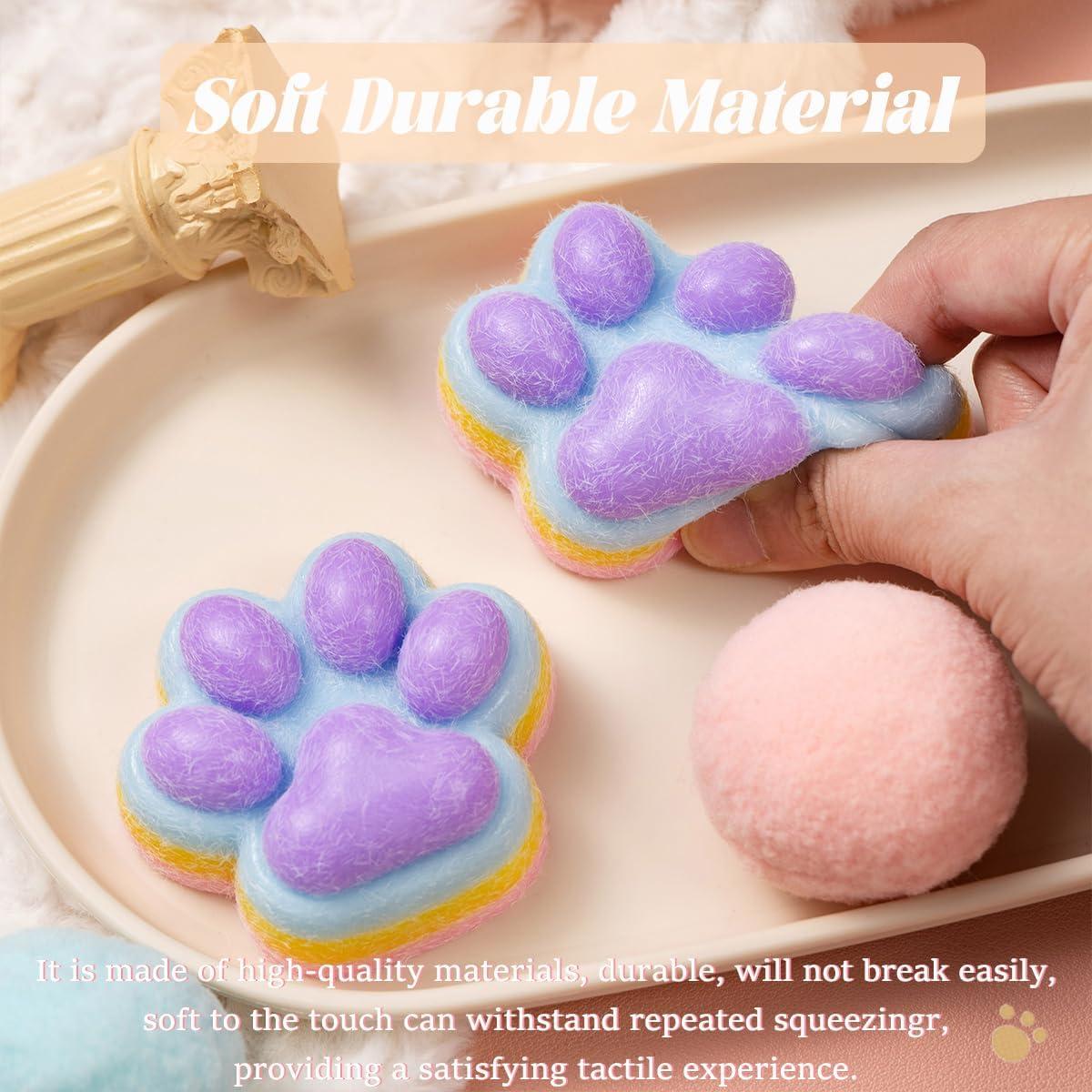 2 Piezas Juguete Aplastable Patita de Gato Arcoíris 141g