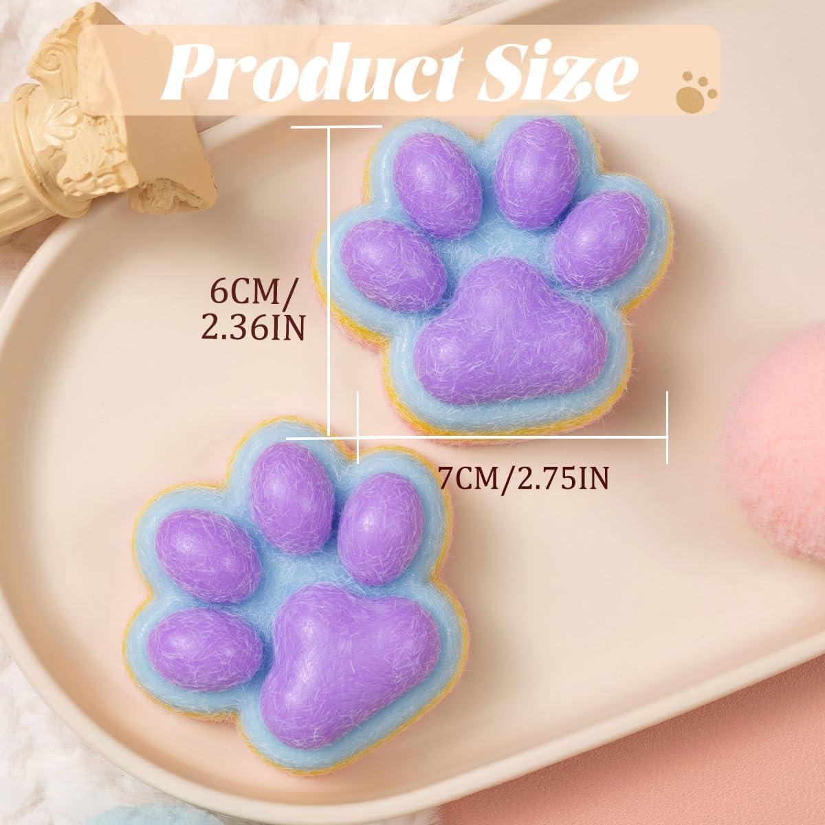 2 Piezas Juguete Aplastable Patita de Gato Arcoíris 141g