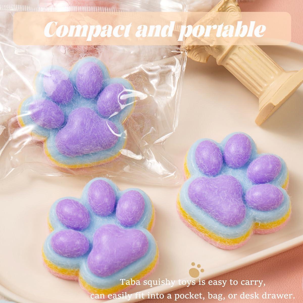 2 Piezas Juguete Aplastable Patita de Gato Arcoíris 141g