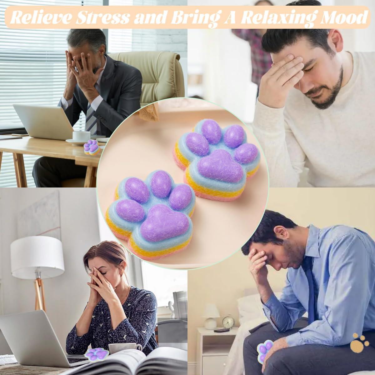 2 Piezas Juguete Aplastable Patita de Gato Arcoíris 141g