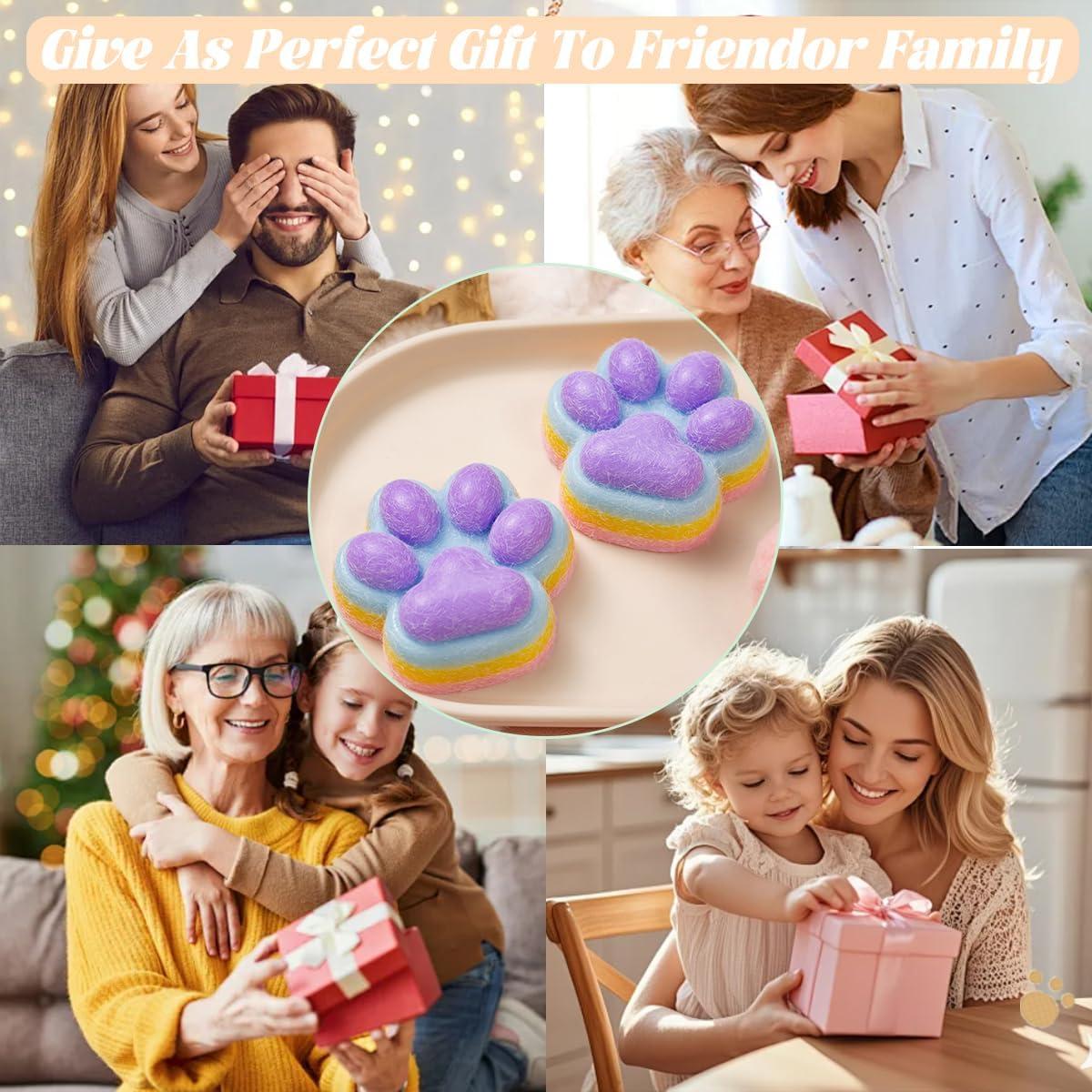 2 Piezas Juguete Aplastable Patita de Gato Arcoíris 141g