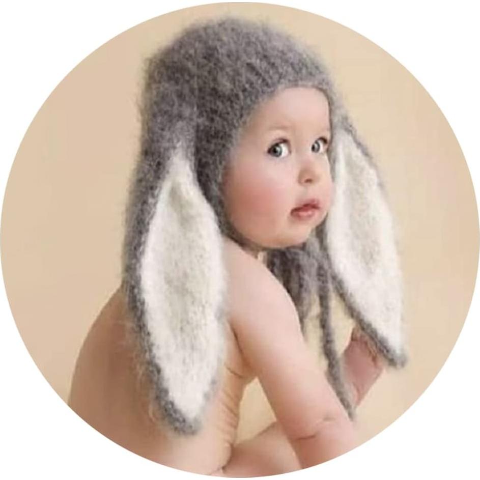 Sombrero de Fotografía para Recién Nacidos Gris Oscuro