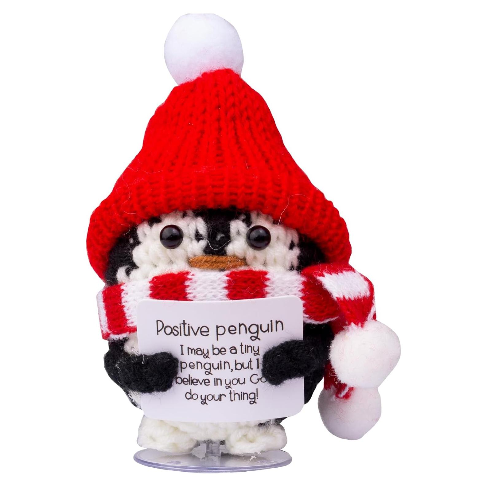 Pingüino Navideño de Crochet CoFuBcad con Mensajes Positivos