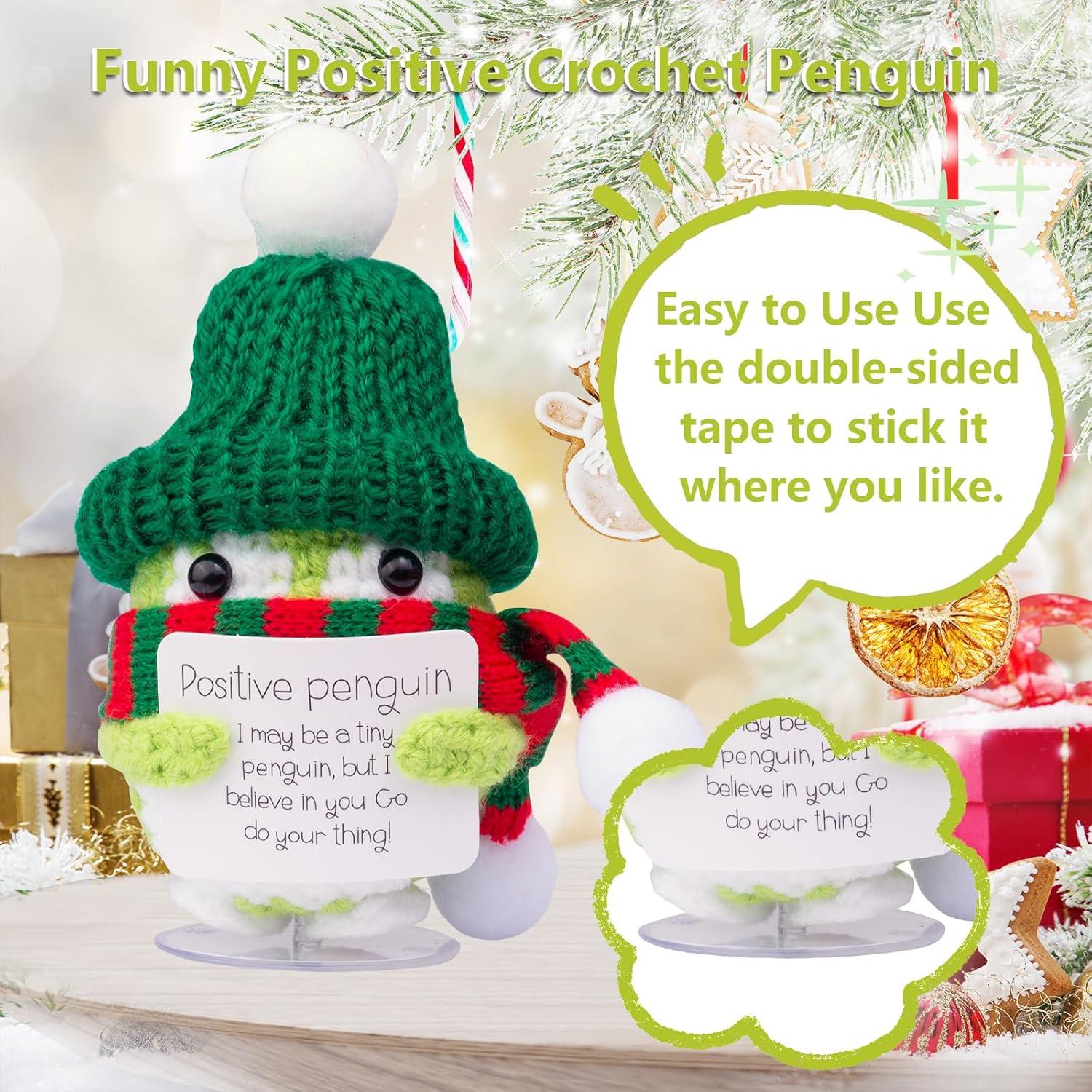 Pingüino Navideño de Crochet CoFuBcad con Mensajes Positivos