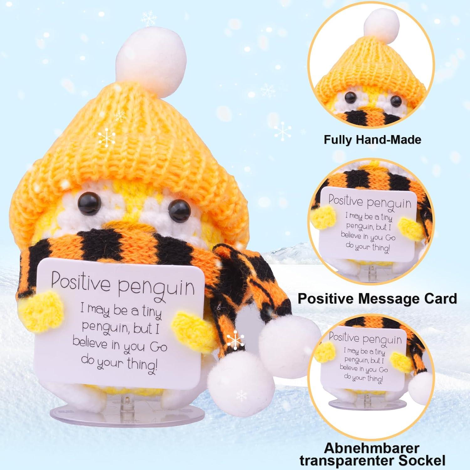 Pingüino Navideño de Crochet CoFuBcad con Mensajes Positivos