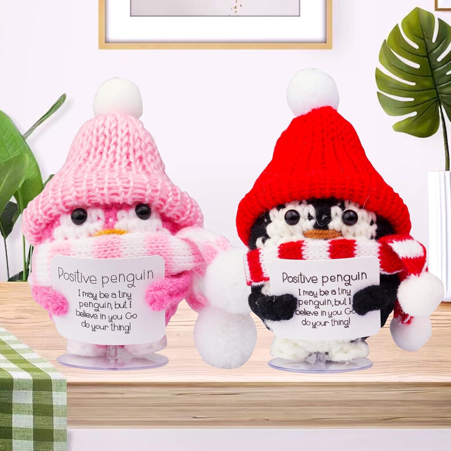 Pingüino Navideño de Crochet CoFuBcad con Mensajes Positivos