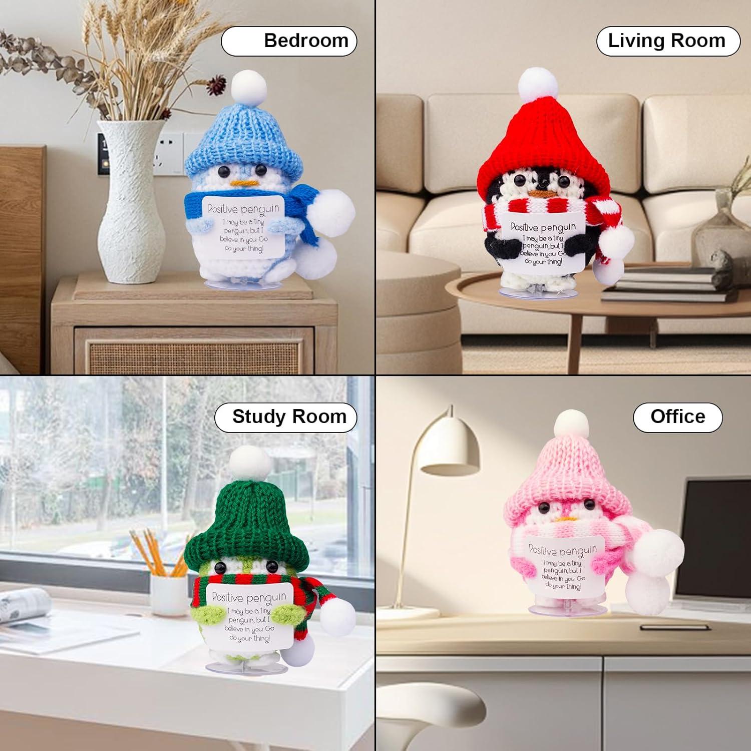 Pingüino Navideño de Crochet CoFuBcad con Mensajes Positivos