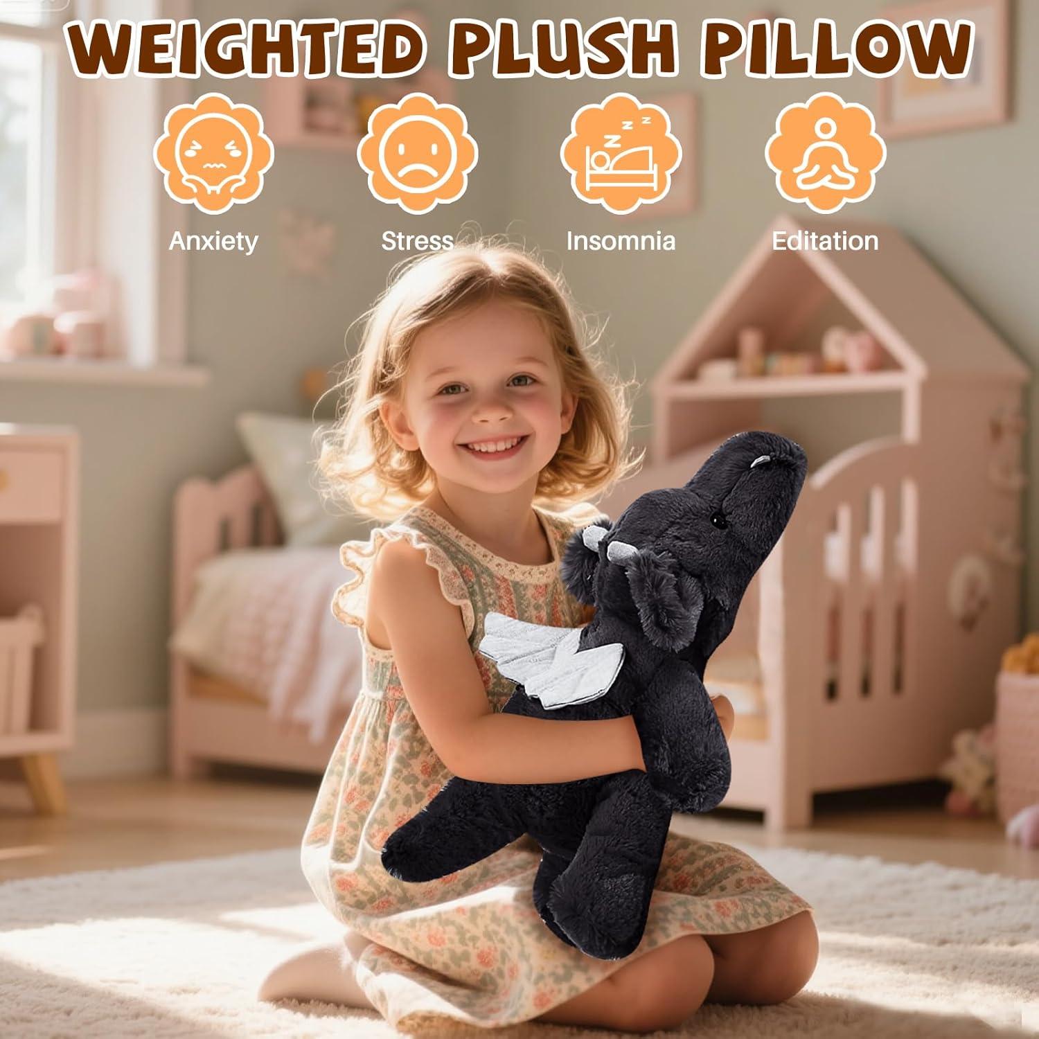 Peluche Dragón Negro Gigante 0.99 kg 49.85x27.94 cm Gisqis