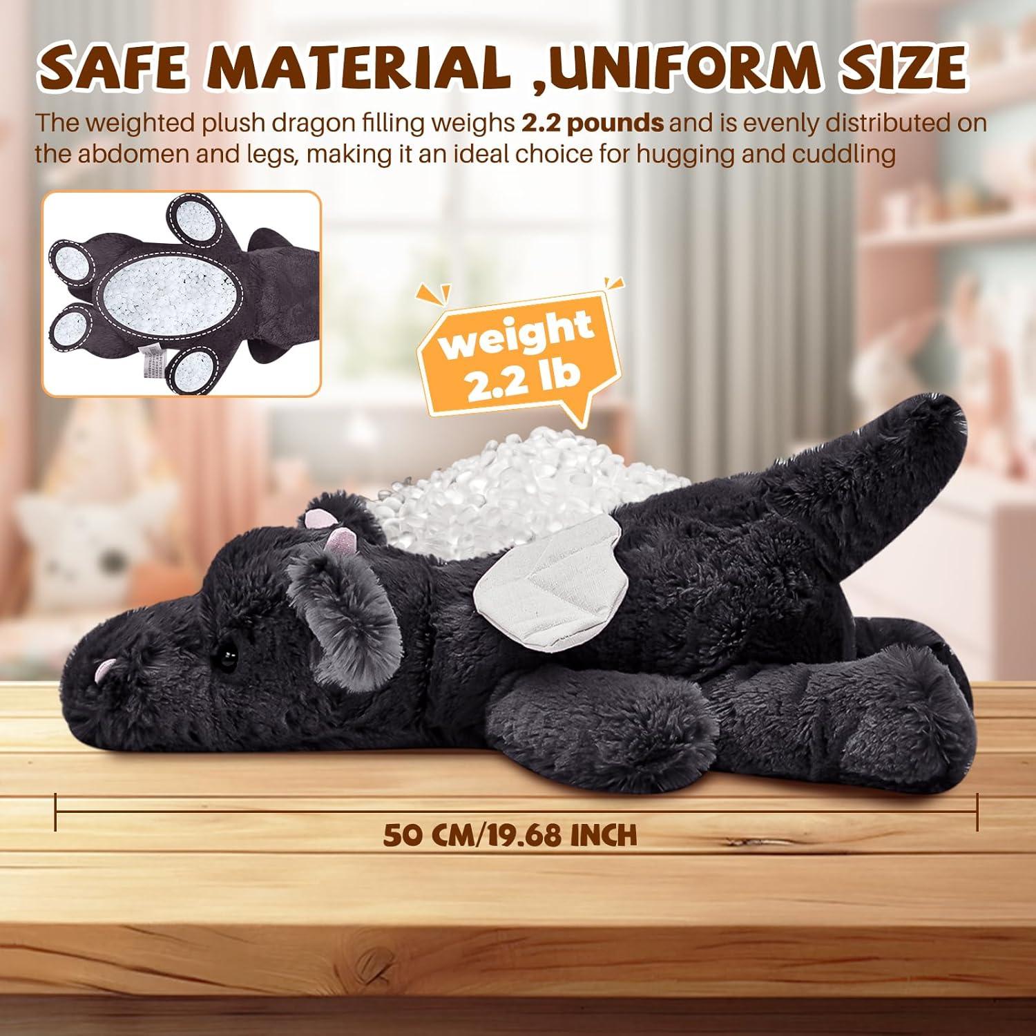 Peluche Dragón Negro Gigante 0.99 kg 49.85x27.94 cm Gisqis