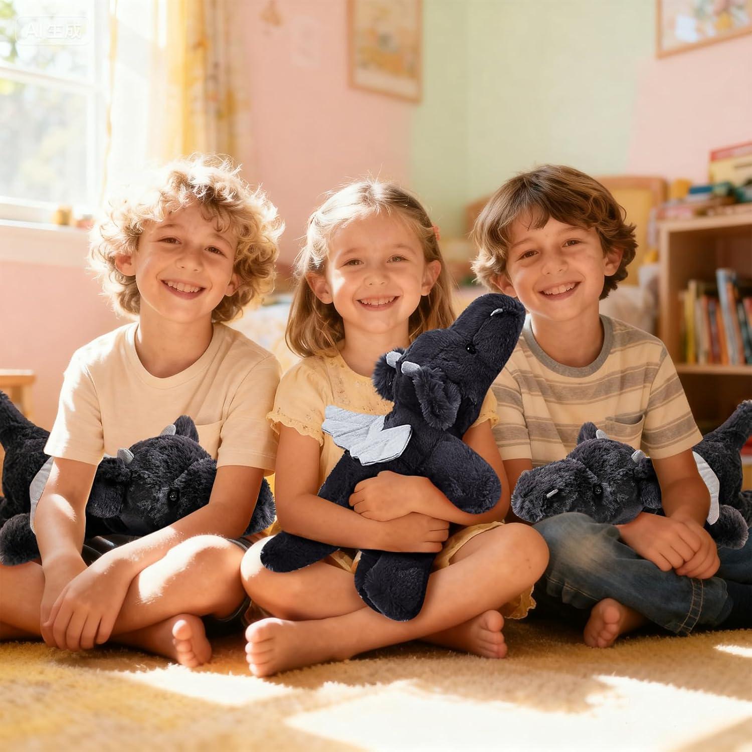 Peluche Dragón Negro Gigante 0.99 kg 49.85x27.94 cm Gisqis