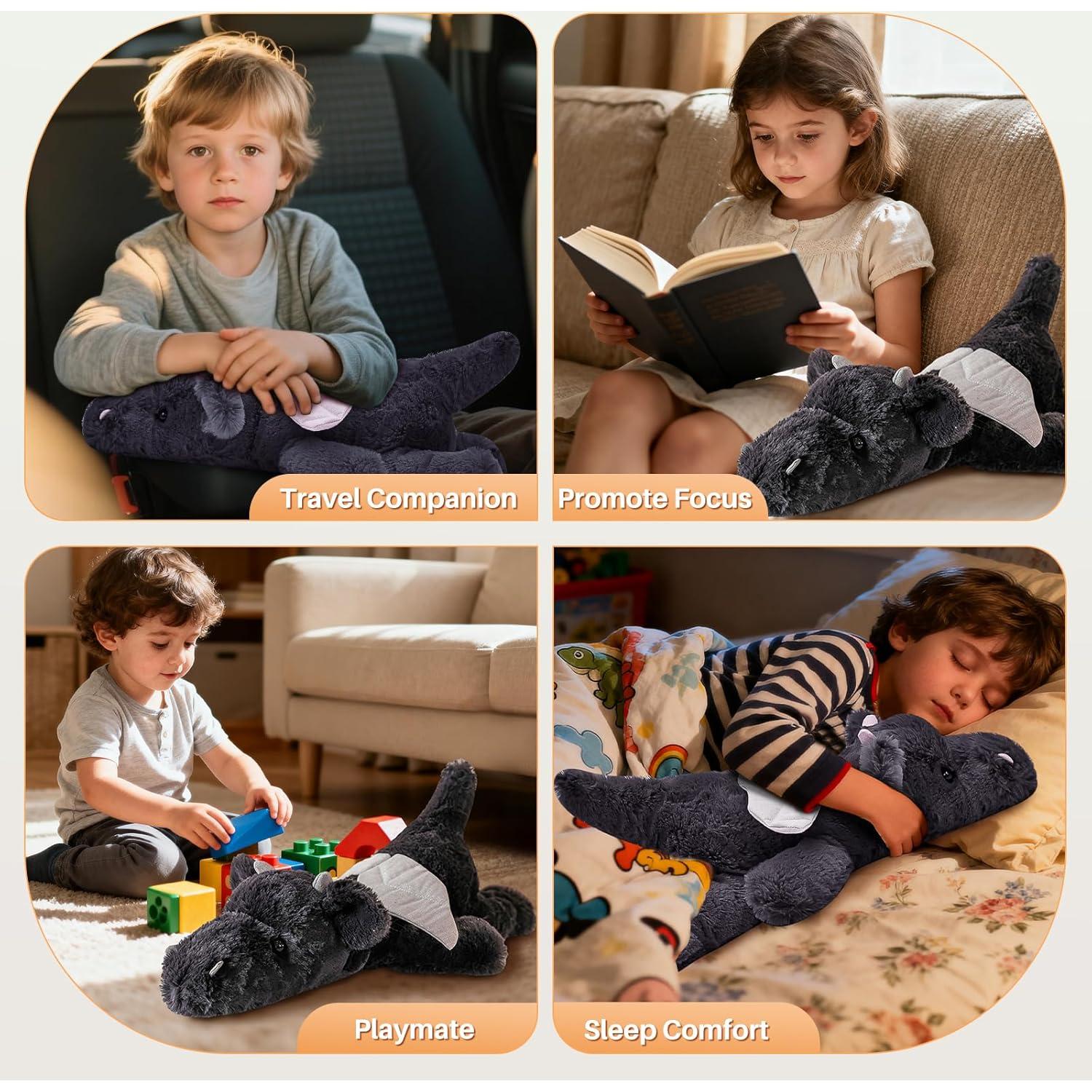 Peluche Dragón Negro Gigante 0.99 kg 49.85x27.94 cm Gisqis