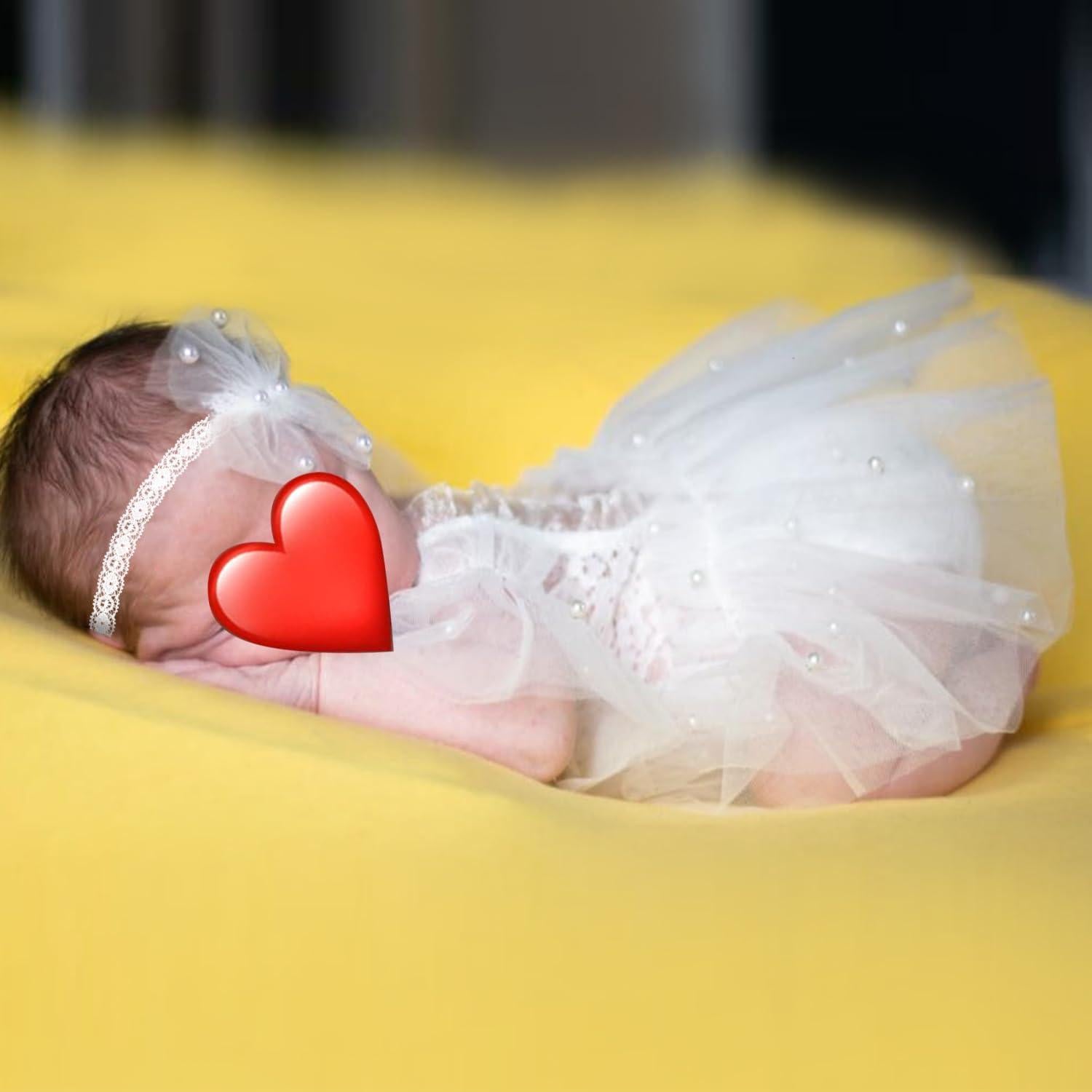 Conjunto de Fotografía para Recién Nacidos BLUETOP - Mono de Encaje y Diadema