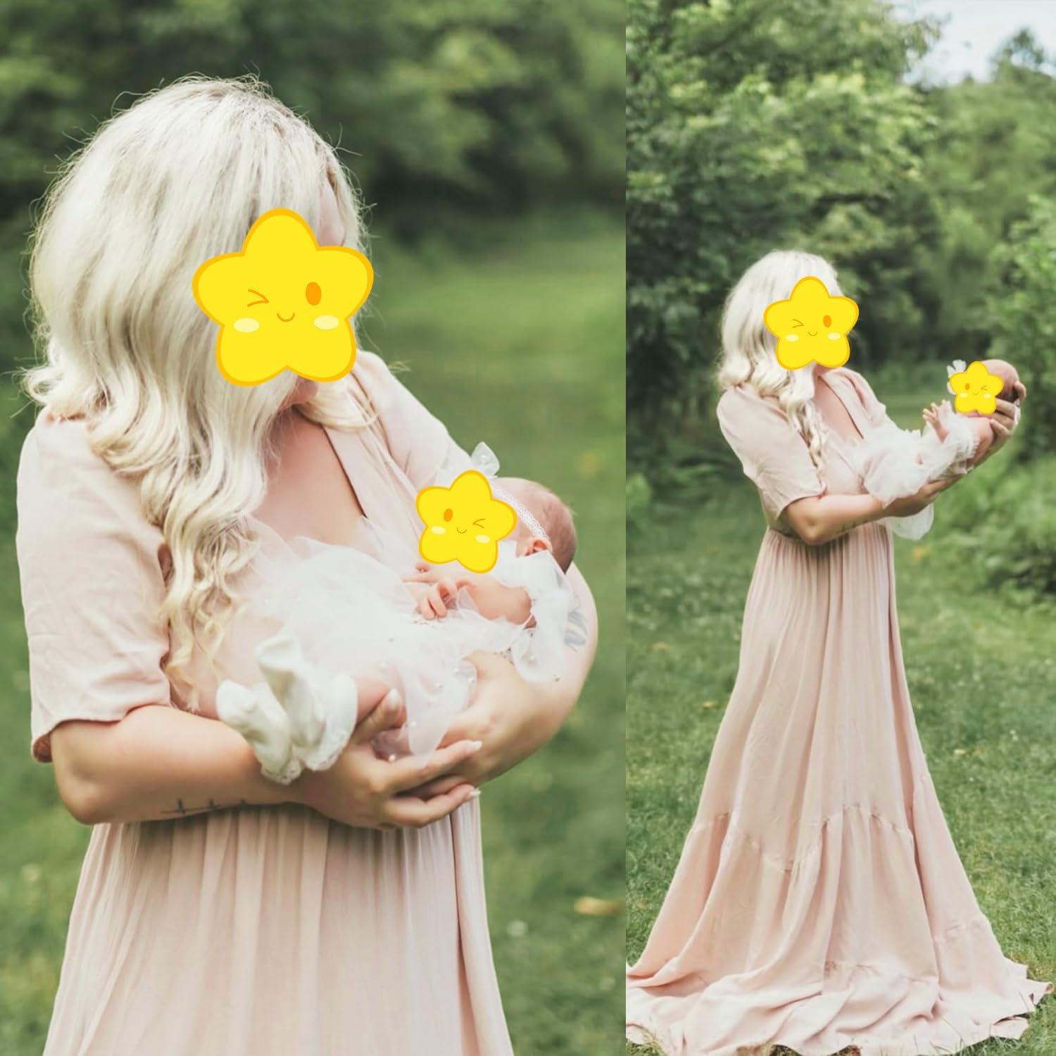 Conjunto de Fotografía para Recién Nacidos BLUETOP - Mono de Encaje y Diadema