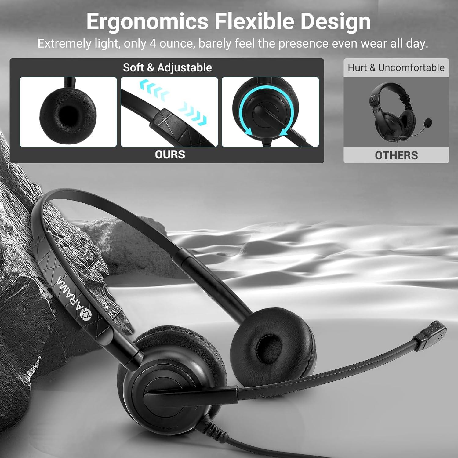 Auricular Arama A602MP con micrófono y cancelación de ruido