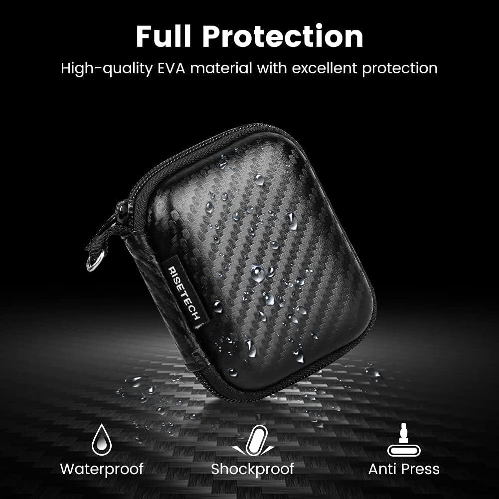 Estuche duro EVA RISETECH para auriculares - Negro - MP-01