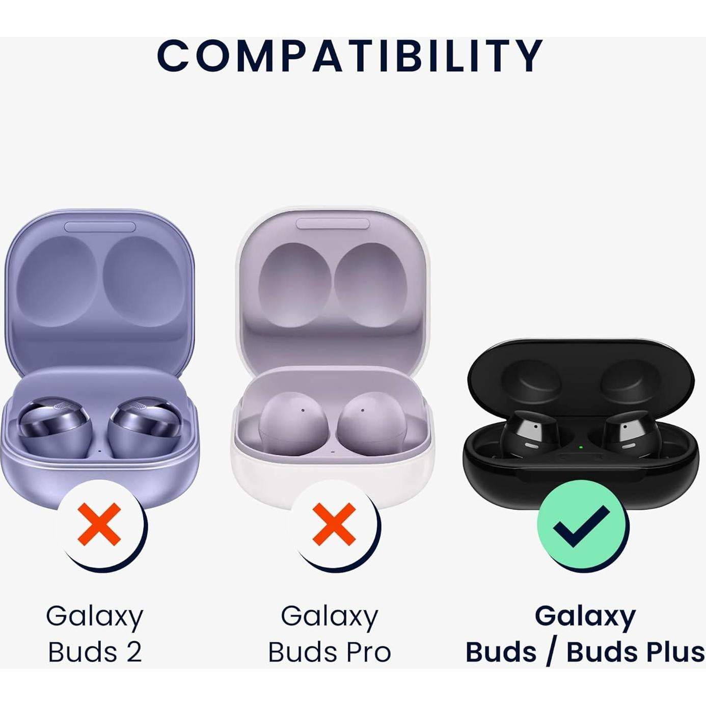 Correas de Silicona kwmobile para Samsung Galaxy Buds - Negro