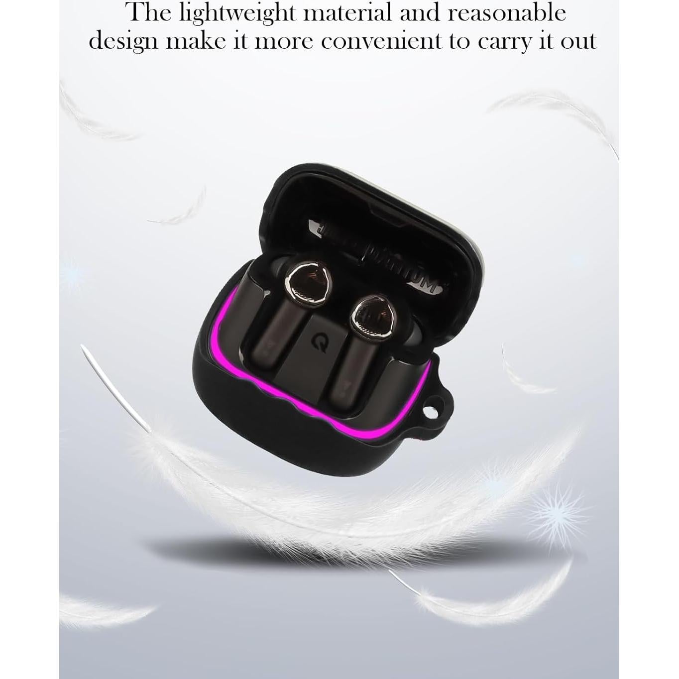 Funda de Silicona BOVUGAC para JBL Quantum Beam TWS - Negro