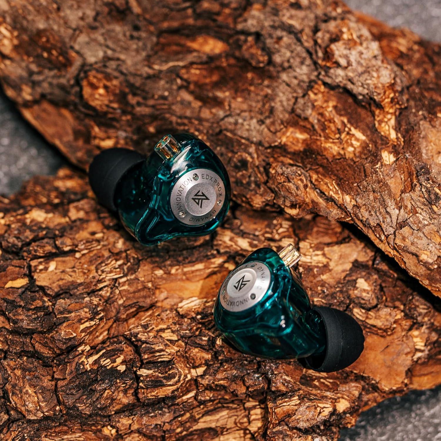 Auriculares KZ EDX Pro X HiFi con micrófono, 60g, Cian