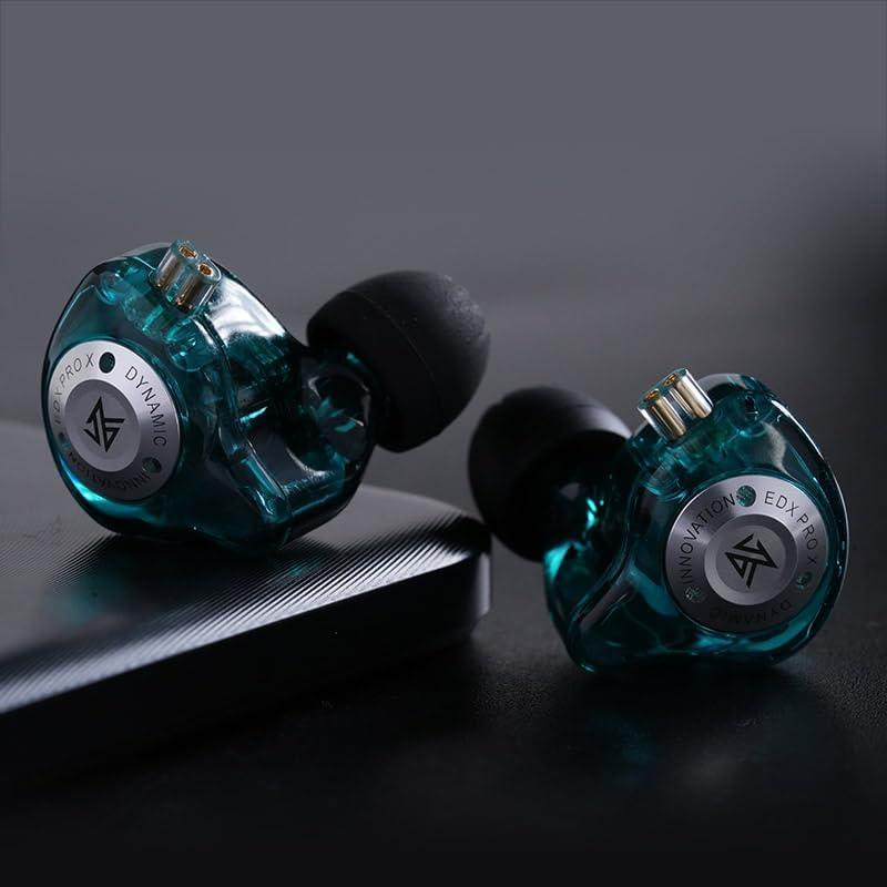 Auriculares KZ EDX Pro X HiFi con micrófono, 60g, Cian