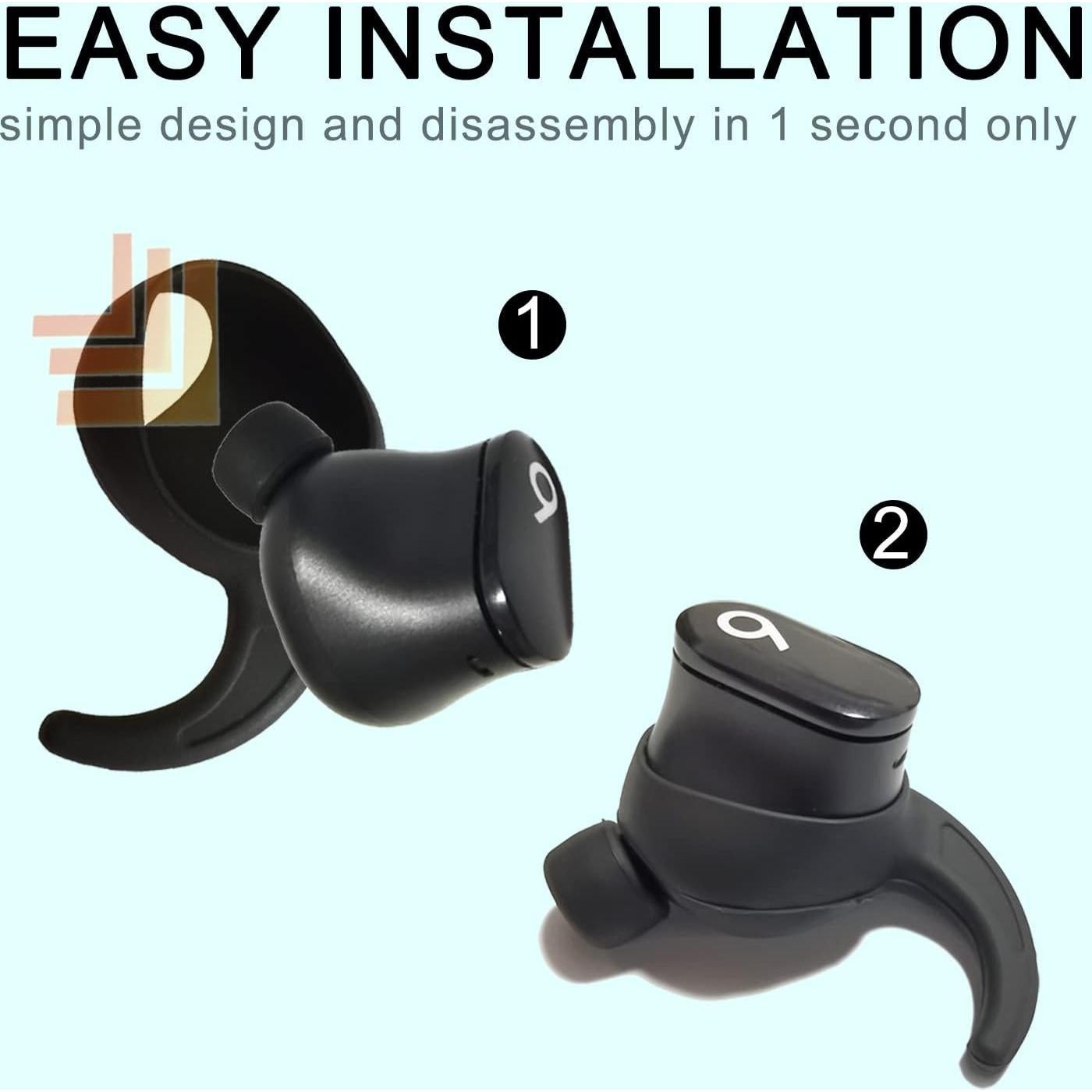 Ganchos de Silicona Antideslizantes para Auriculares Beats Studio Buds - 2 Pares