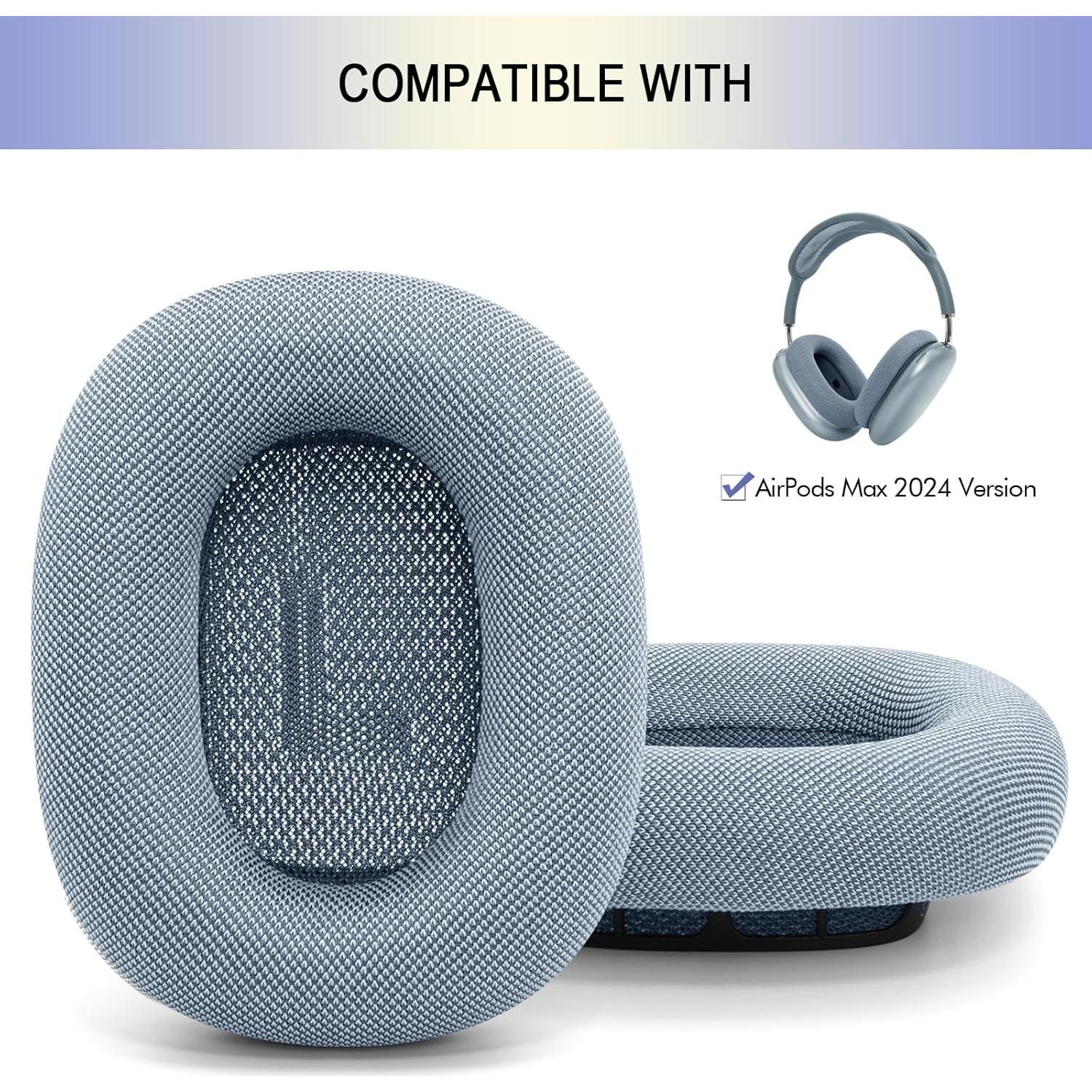 Almohadillas de Reemplazo GVOEARS para Apple AirPods Max 2024 - Malla Azul