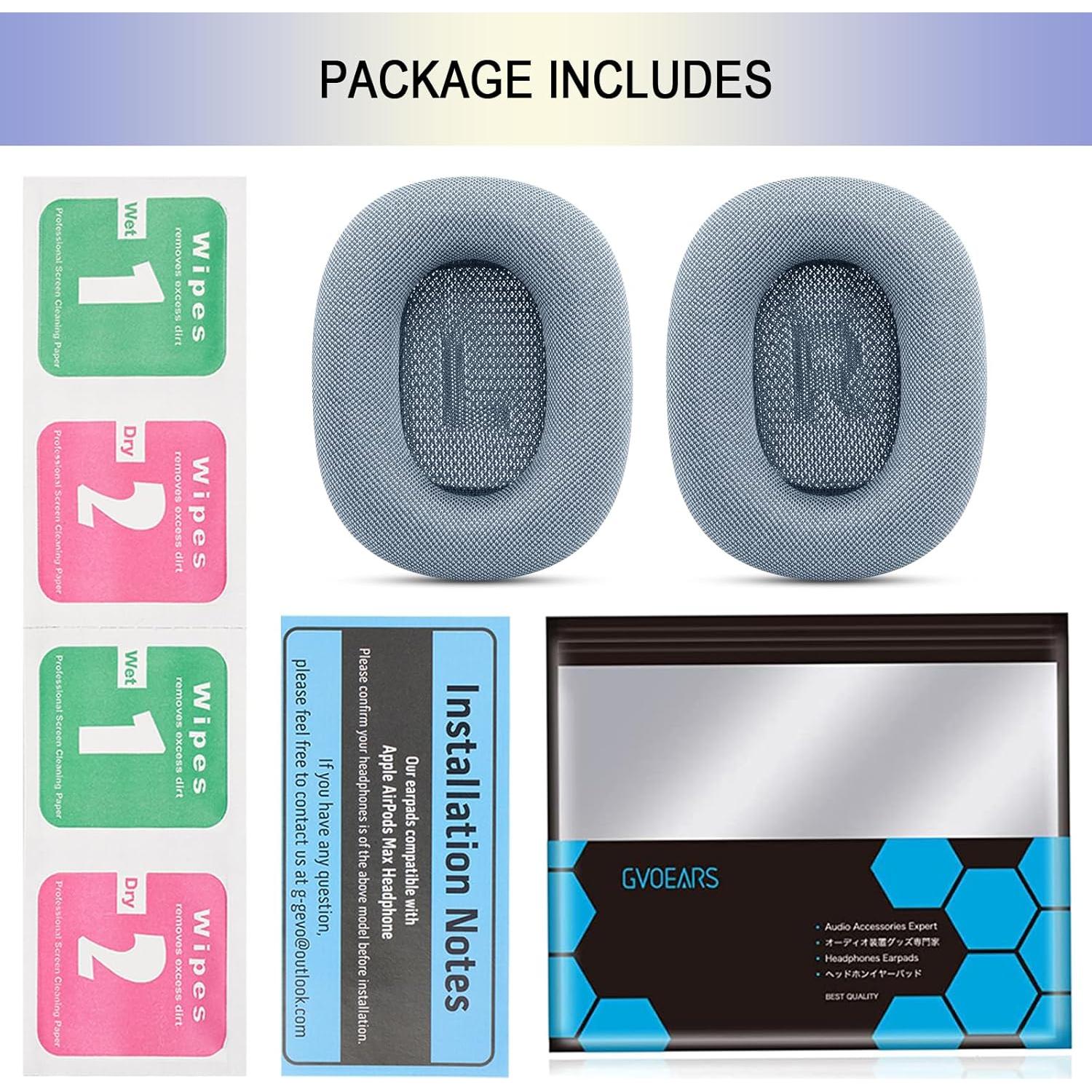 Almohadillas de Reemplazo GVOEARS para Apple AirPods Max 2024 - Malla Azul