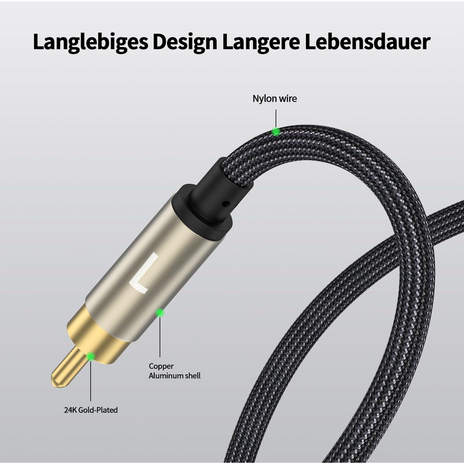 Adaptador de Audio 3.5mm a RCA ZTOXLR 2.01m Alta Calidad