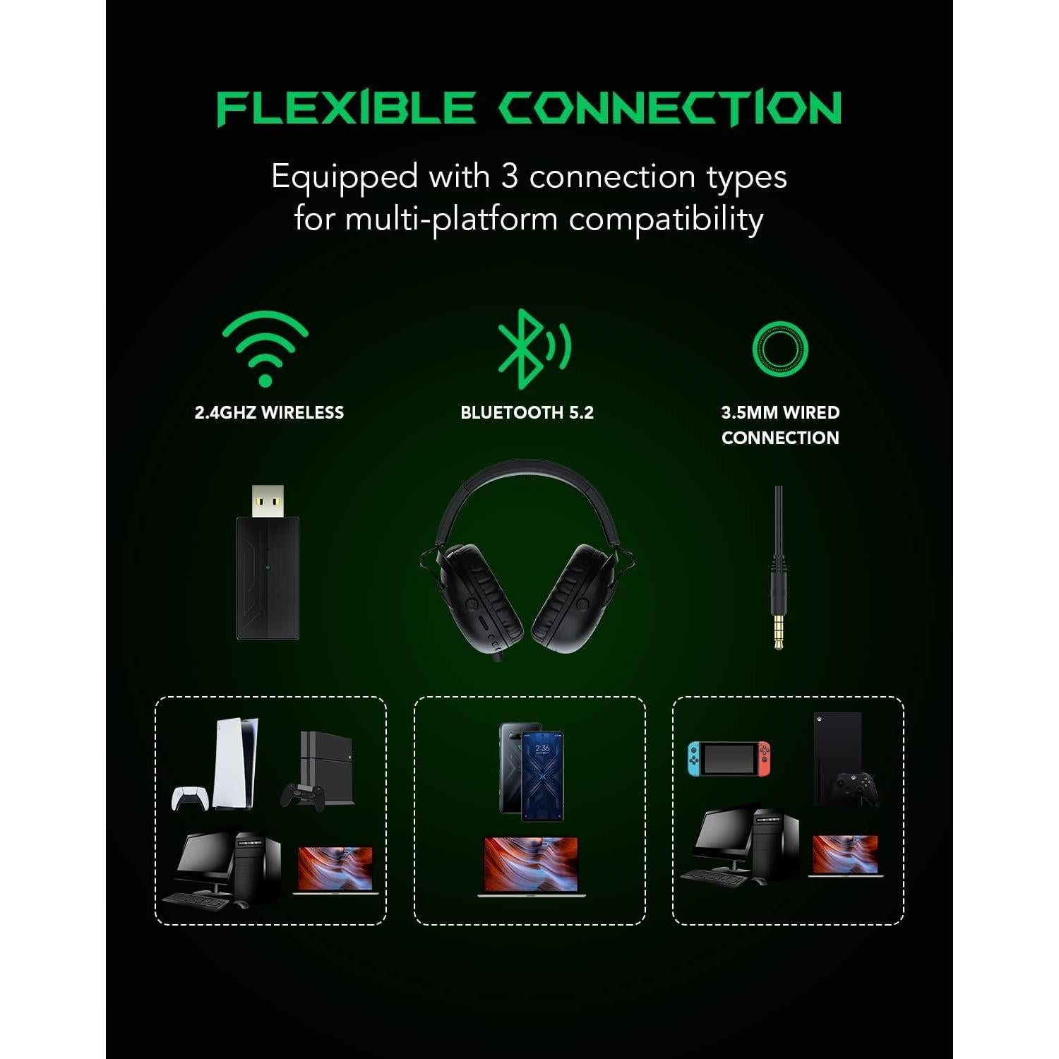 Auriculares Inalámbricos Black Shark X1 con Micrófono - 50mm, Bluetooth 5.0