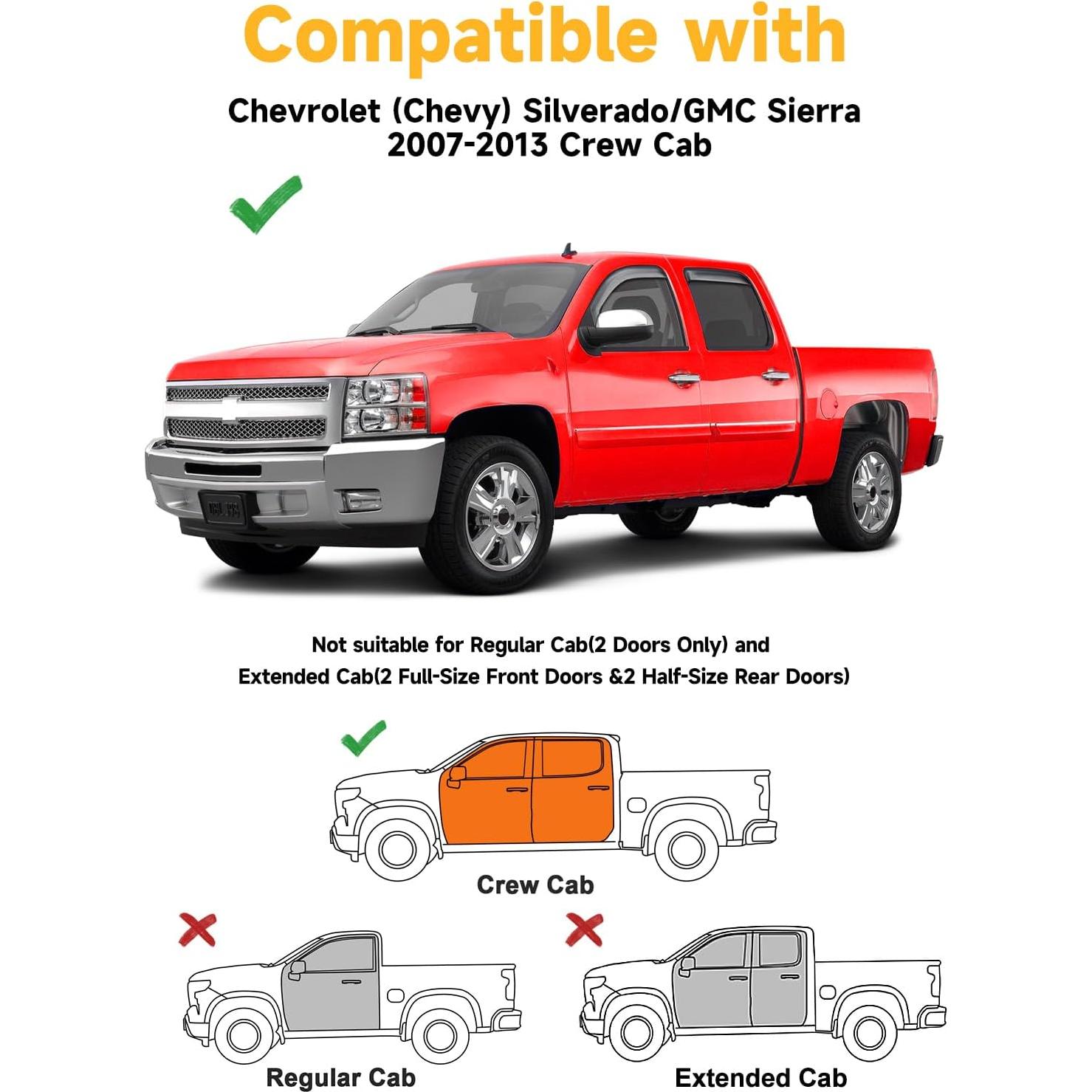 Deflectores de Lluvia Saleago para Ventanas Chevrolet Silverado 2007-2013