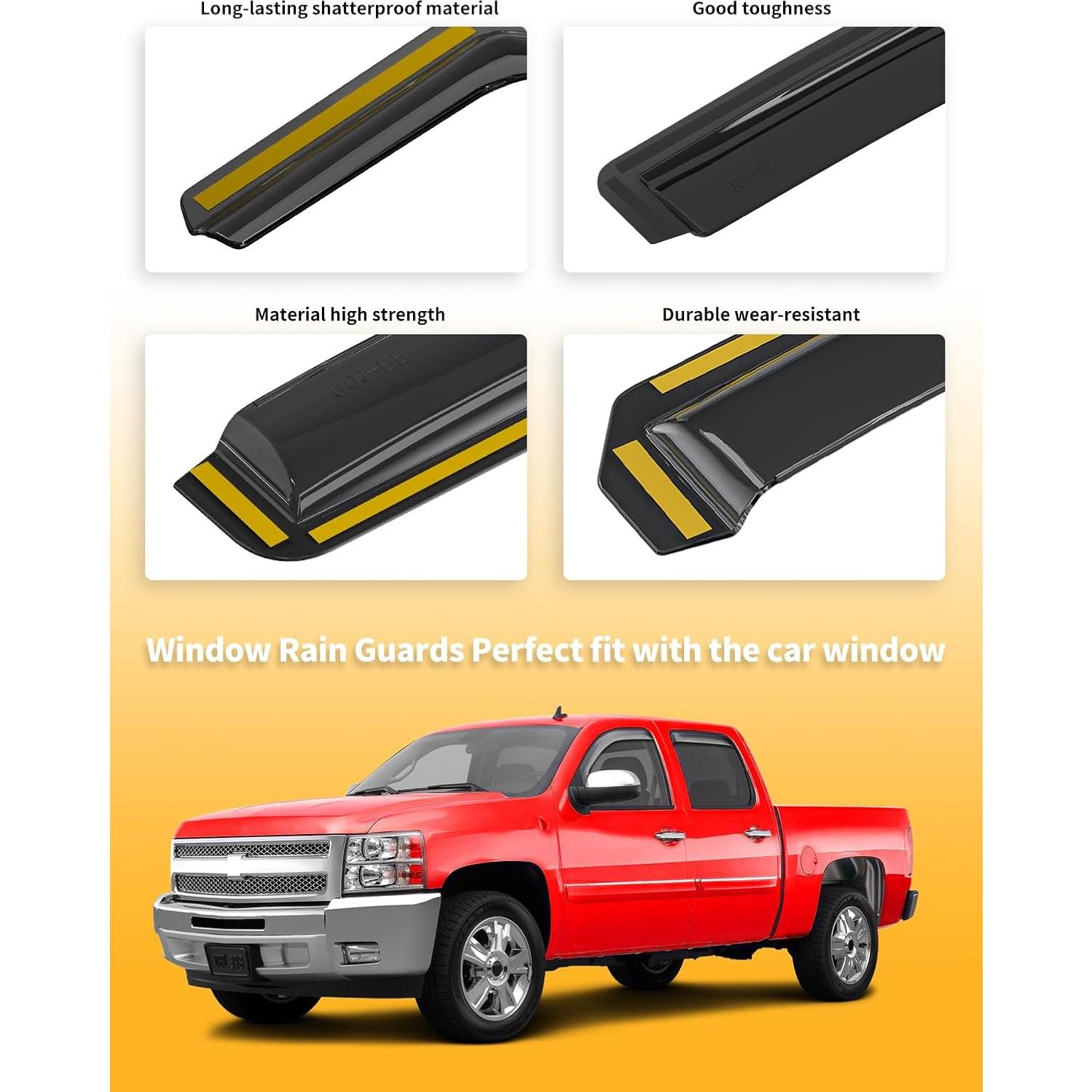 Deflectores de Lluvia Saleago para Ventanas Chevrolet Silverado 2007-2013