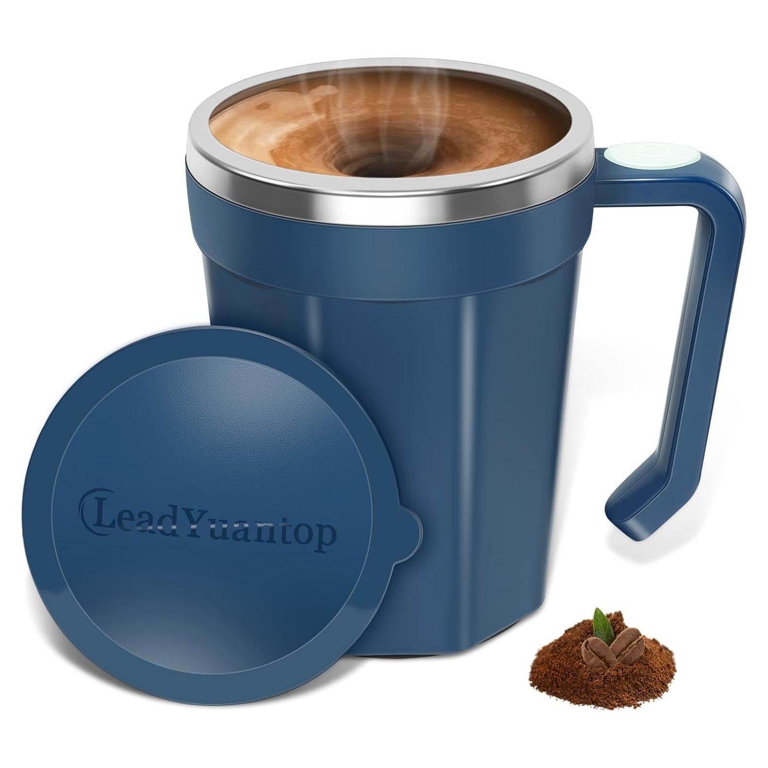 Taza Automezcladora Eléctrica LeadYuantop 18 oz Acero Inoxidable Azul