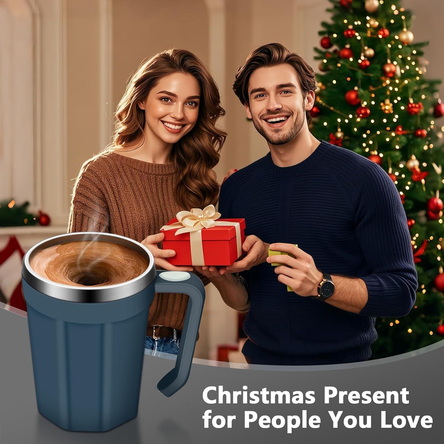 Taza Automezcladora Eléctrica LeadYuantop 18 oz Acero Inoxidable Azul