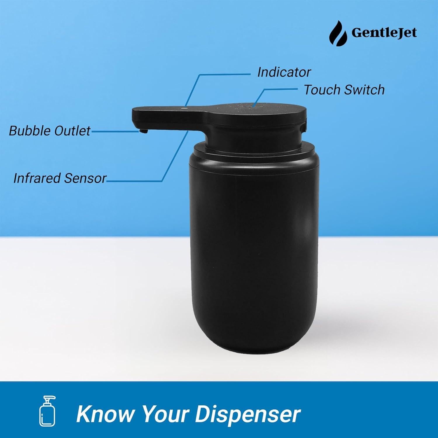 Dispensador de Jabón Espumoso Automático GentleJet - Negro