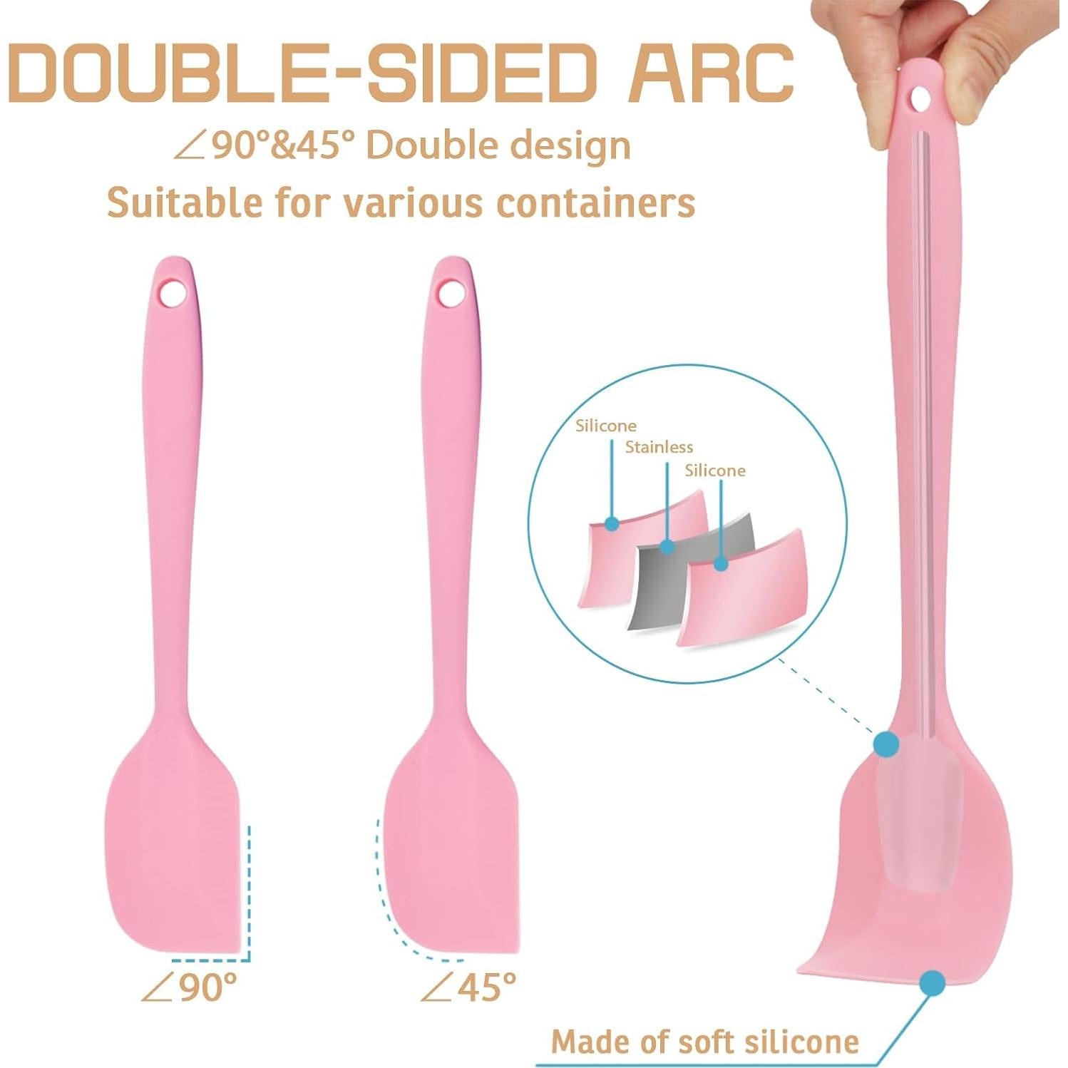 Juego de Espátulas de Silicona Hokisei 21 y 28 cm Resistentes al Calor