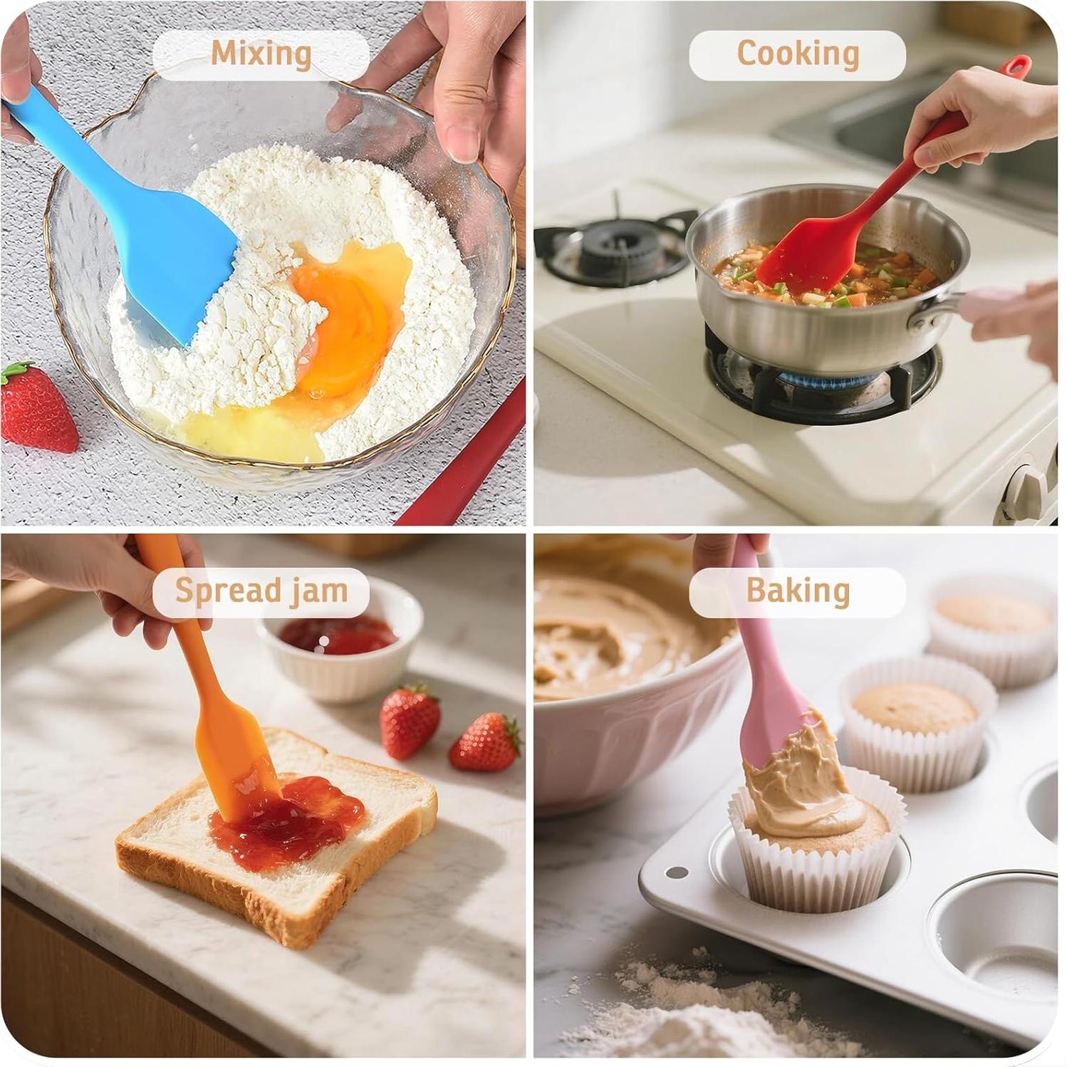 Juego de Espátulas de Silicona Hokisei 21 y 28 cm Resistentes al Calor