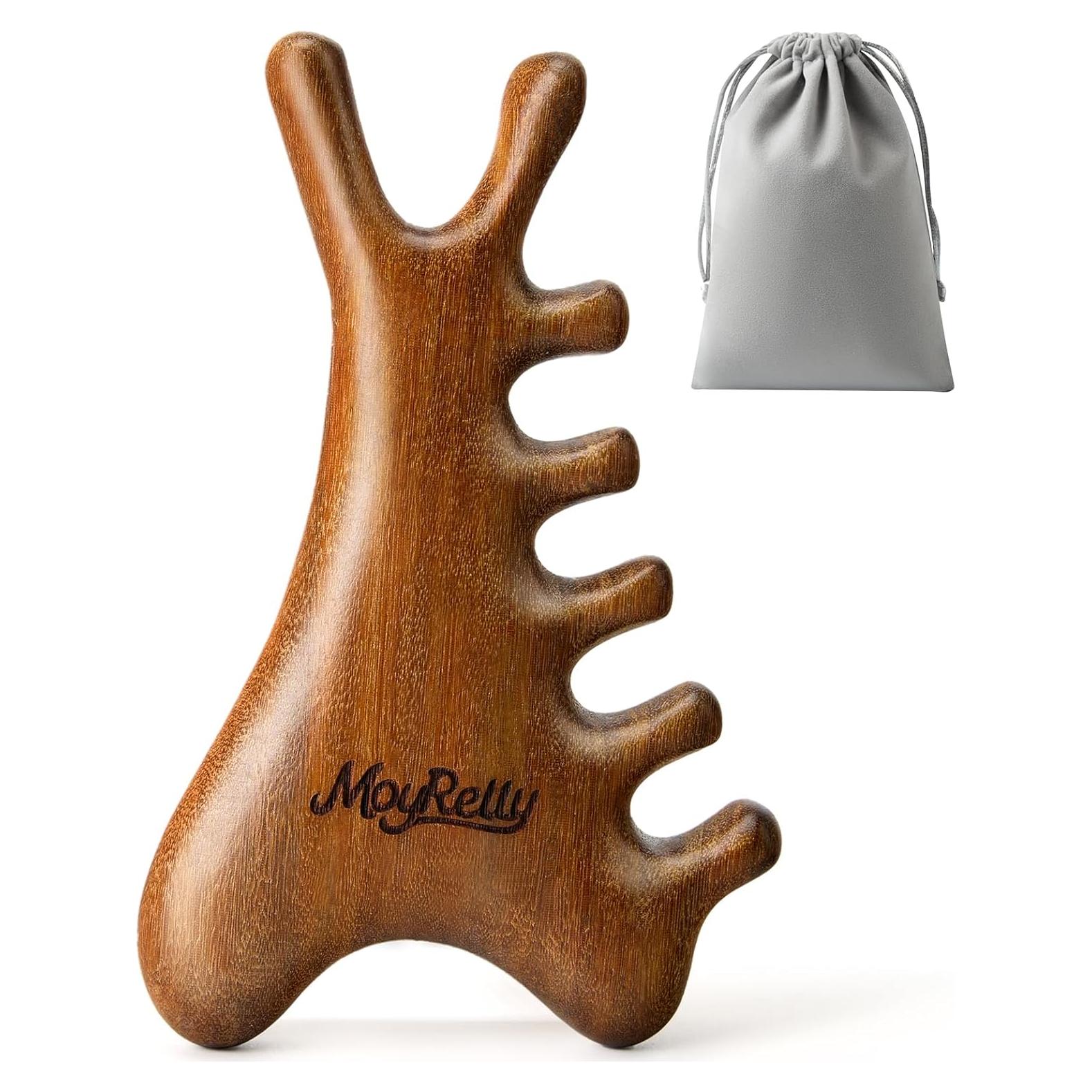 MoyRetty Gua Sha 4-en-1 Masajeador Facial y Corporal Sándalo