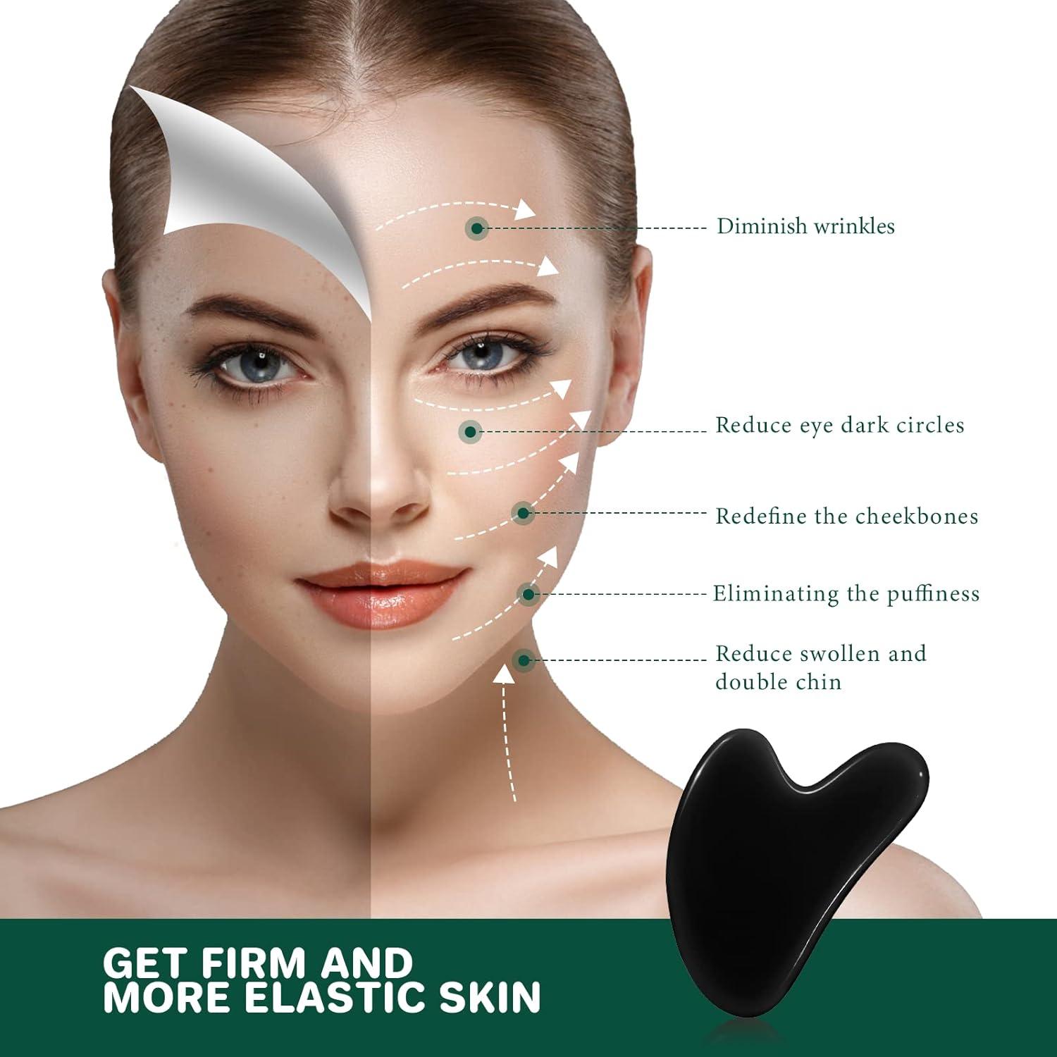 Tablero Gua Sha Negro GUKOY para Masaje Facial y Terapia