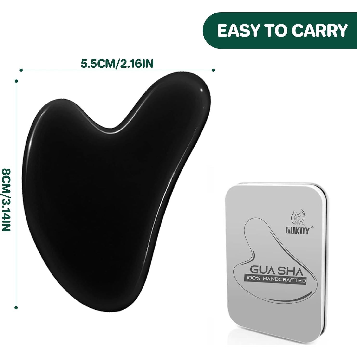 Tablero Gua Sha Negro GUKOY para Masaje Facial y Terapia