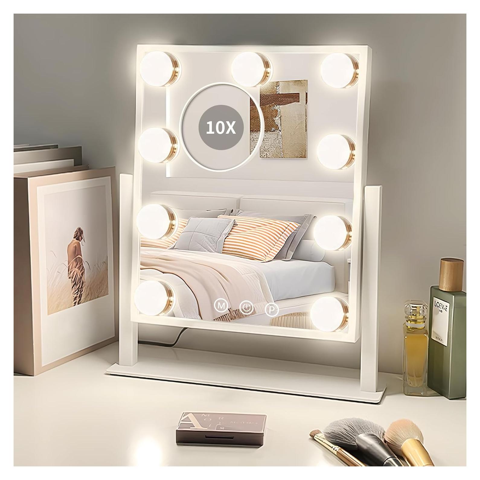 Espejo de Maquillaje Sucedey con Luces 3 Modos 10X Aumento