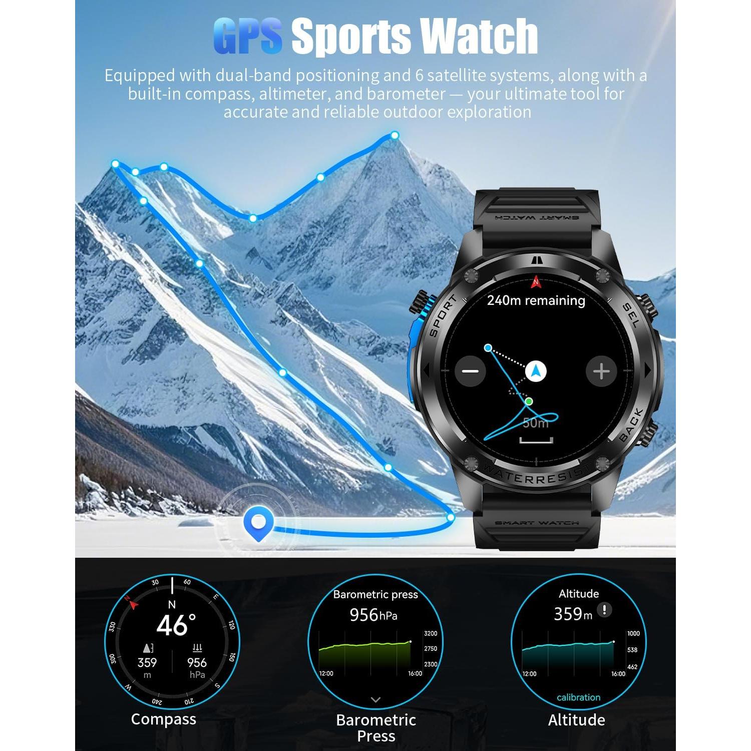 Reloj Inteligente PODOEIL DM56 con GPS y Llamadas Bluetooth