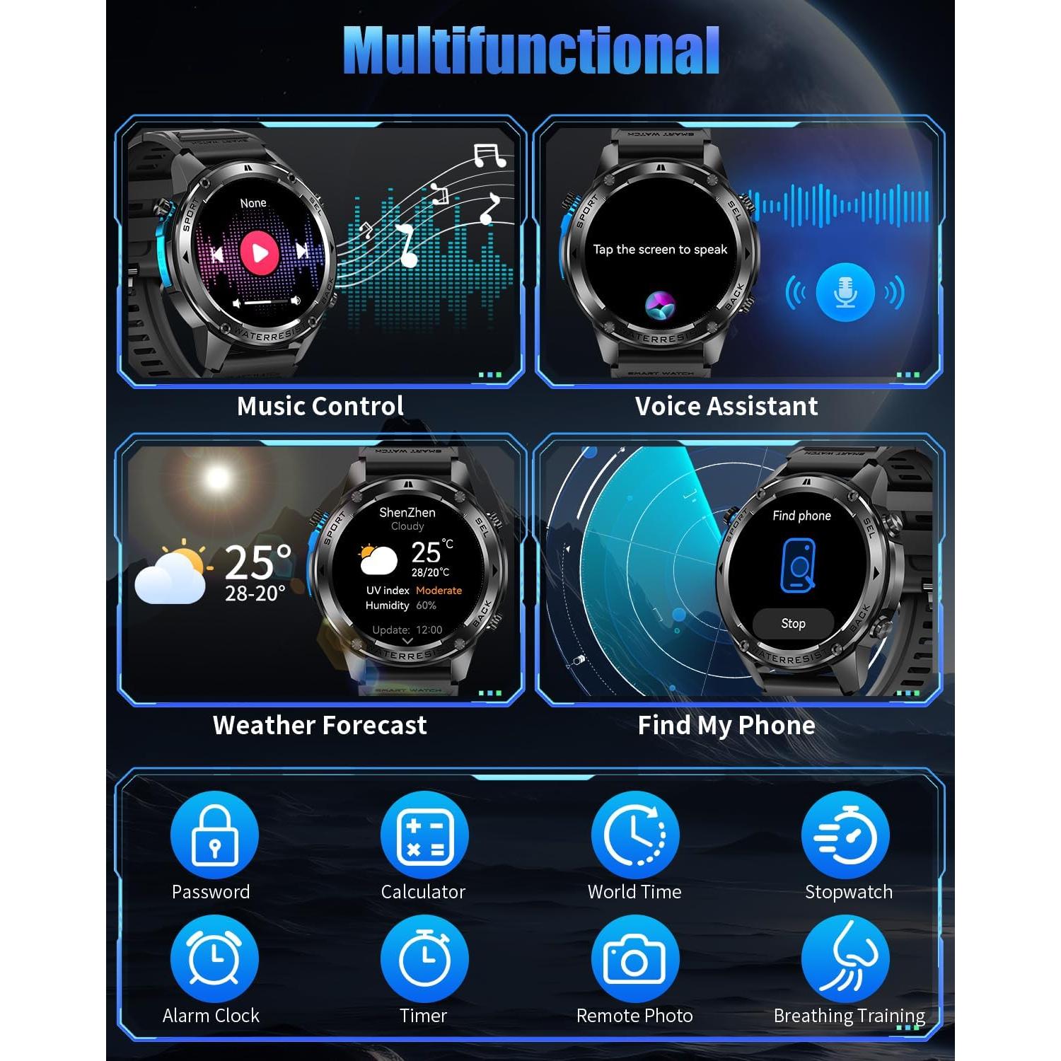 Reloj Inteligente PODOEIL DM56 con GPS y Llamadas Bluetooth