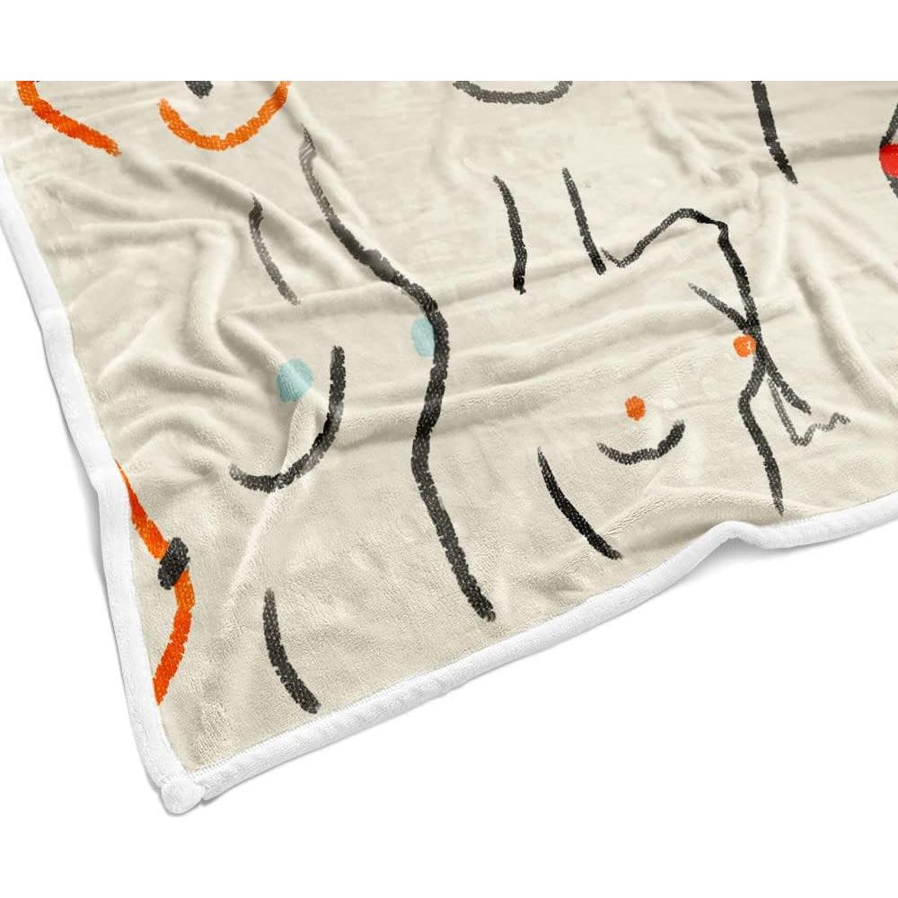 Manta de viaje JAWO 50x60 cm forro polar floral beige