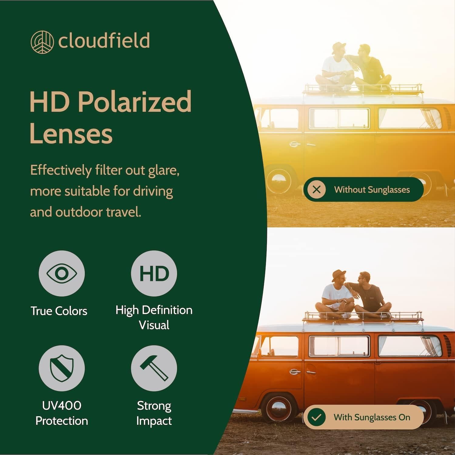 Gafas de Sol Polarizadas Cloudfield de Madera para Hombres y Mujeres