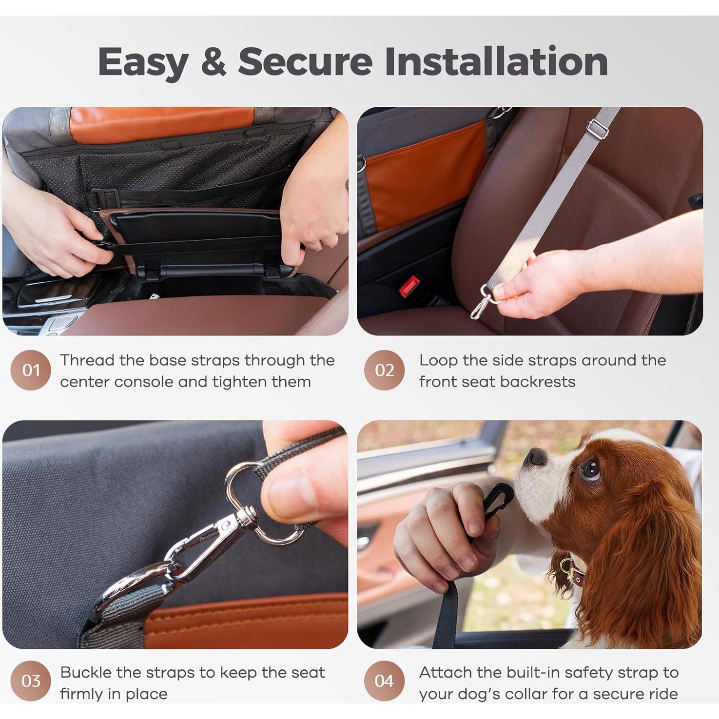 Asiento de Coche para Perros Avont Gris Oscuro 47x28x21.8cm