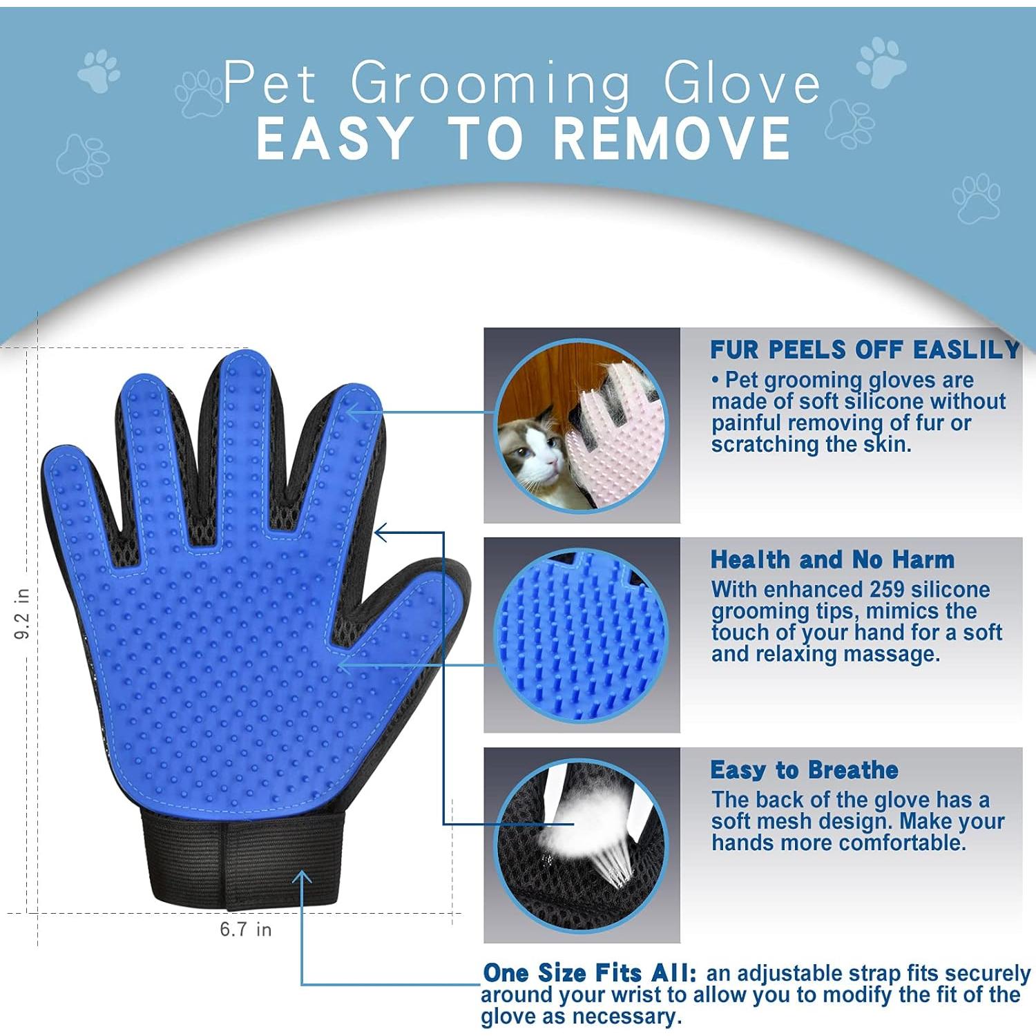 Rascador Doble Lado GOESWELL para Aseo de Mascotas Azul 2 Pzas