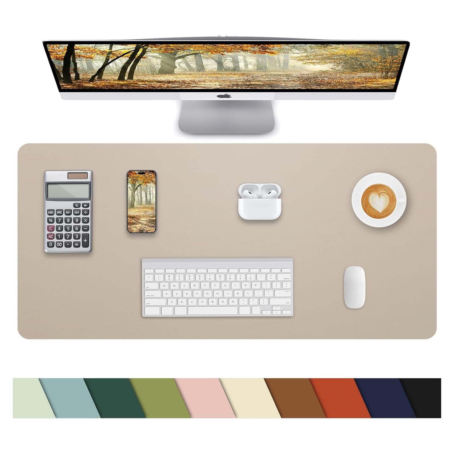 Alfombrilla de Escritorio Cebowa 122x43 cm Cuero PU Antideslizante